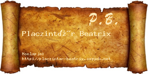Placzintár Beatrix névjegykártya